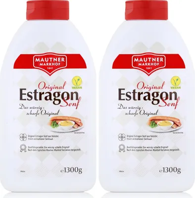 Produktbild von Mautner Estragon Senf 1,3kg - Das würzig scharfe Original (2er Pack)