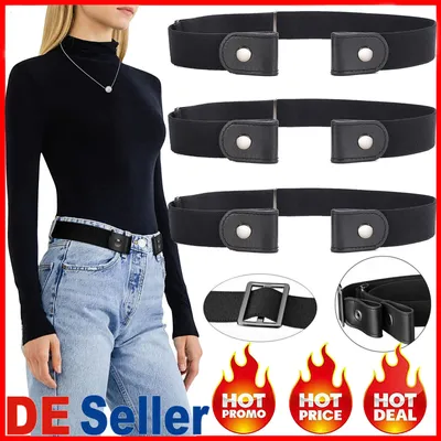 Produktbild von 3x Stretchgürtel ohne Schnalle elastisch Gürtel Damen Herren bis 120cm Elastisch