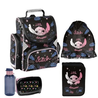 Image de Mega Schulset – STITCH : ensemble de 5 pièces comprenant un cartable pour garçons et filles de la 1re à la 3e année