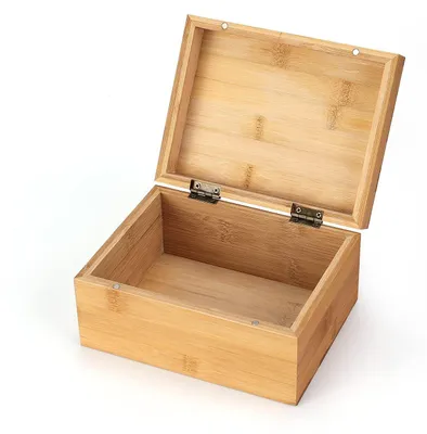 Bambus-Holzkiste, 17 x 13 x 7,9 cm, natur, für DIY & Aufbewahrung
