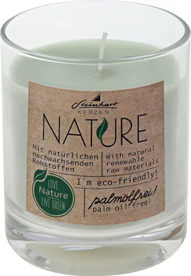 Produktbild von Kerzenglas "Nature" Salbei 79 x Ø 65 mm aus 100% natürlichen Rohstoffen ohne Palmöl