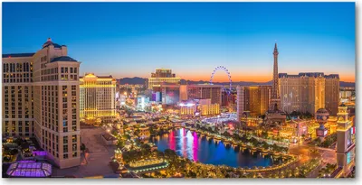 Produktbild von Tulup® Glas-Bild - 100x50 -Wandkunst - Wandbild hinter gehärtetem Sicherheitsglas  - Sehenswürdigkeiten & Architektur - Las Vegas USA - Blau