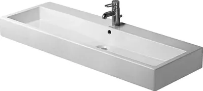 Produktbild von Duravit Waschtisch VERO mit Überlauf, Hahnlochbank, 1200 x 470 mm 1 Hahnloch weiß