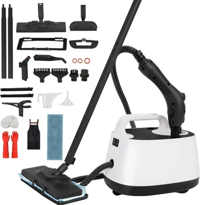 Produktbild von Dampfreiniger 2500W, mobile Reinigungsmaschine mit 1,5 L Tank und 25 Zubehörsätze, Dampfbesen für Teppiche, polstermöbel, Sofa, boden, fenster, auto