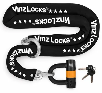Produktbild von VINZ Trivor Kettenschloss ø11mm | ART 4 Zertifikat | Motorradschloss Kette Mopedschloss | sicheres Motorrad schloss Roller & E-scooter & Panzerschloss | 120 - 300 cm x (200cm)