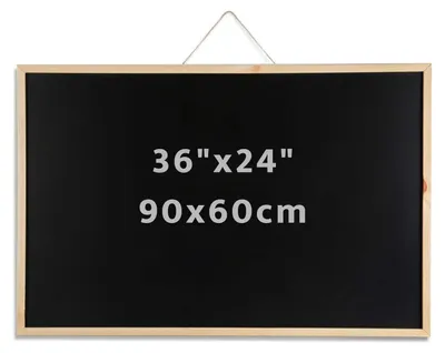 Kreidetafel 90x60 cm, Wandmontage, Holzrahmen, für Schule & Büro