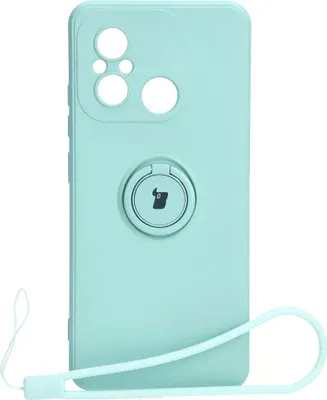 Produktbild von Bizon Case Silicone Ring Sq Hülle für Xiaomi Redmi 12C, türkis