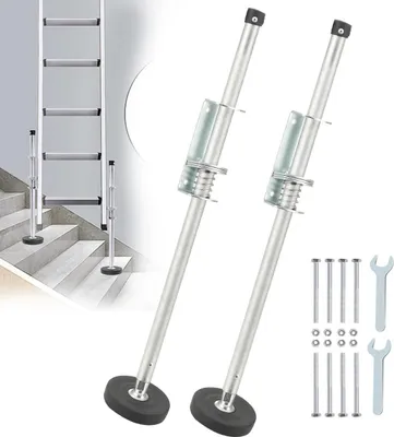 Produktbild von Leiter-Stabilisator - Boden-Nivellierer für Leiter - Verstellbare Beine - Gummifüße - Paar - Tragkraft bis 150 kg - Für Auszieh-/Anlegeleitern