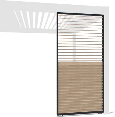 Produktbild von Holzoptik Wand für Pergola | drehbare Lamellen | Aluminium | 3 Maße