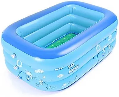 Produktbild von Aufblasbare Babybadewanne – faltbar und robust, PVC, blau, 120 x 70 x 35 cm