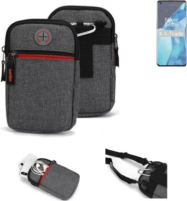 Produktbild von K-S-Trade Holster Gürteltasche kompatibel mit OnePlus 9 Pro Handy Tasche Schutz Hülle grau Zusatzfächer 1x