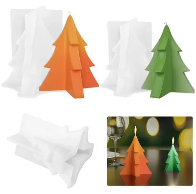 Produktbild von Kerzenformen Silikon Tannenbaum 2er Set Gießform Weihnachten