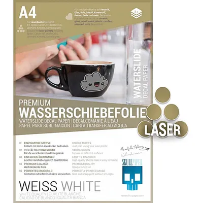 Produktbild von Skullpaper Transferfolie Laser A4 Weiß 8 Blatt für kreative Bastelideen