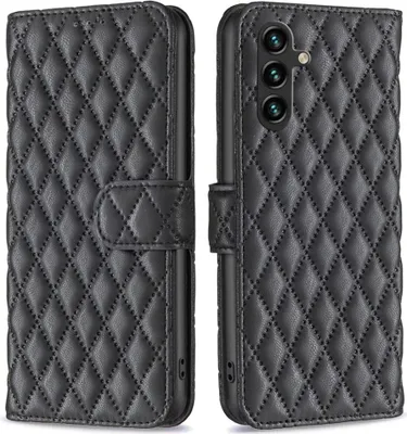 Produktbild von Samsung Galaxy A56 Hülle - BINFEN Rhombus Klapphülle - Schwarz