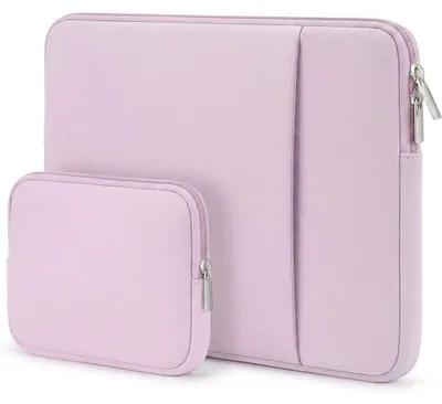 Image de Housse pour Ordinateur 15 Pouces - Doule Rangement Compatible avec MacBook Air Lenovo HP - Violet