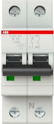 Produktbild von LS-Schalter, 6kA, B, 10A/1pol+N, 2TE, 1 Stk.