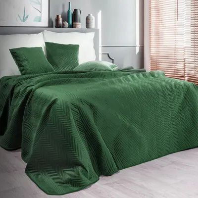 Zdjęcie produktu dla Narzuta pikowana SOFIA 220x240 cm ciemnozielona