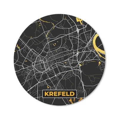 Produktbild von MuchoWow® Mauspad Mousepad Krefeld - Stadtplan - Gold - Karte - Deutschland 20x20 cm - Mousepads - Maus Mat - Pad - Mausunterlage - Schreibtischmatte