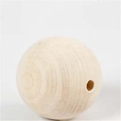 Produktbild von Holzperle, D 60 mm, Lochgröße 9 mm, 3 Stk/ 1 Pck [HOB-56680]
