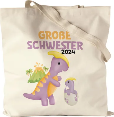 Produktbild von Große Schwester 2024 Stoffbeutel Jutebeutel Canvas Baby Geburt Geschwisterliebe Familie Liebe Geborgenheit Kleinkind Geborgenheit