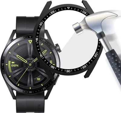 Produktbild von Hülle für Huawei Watch GT3 46mm Schutzhülle Schutzglas Display Panzerfolie Case Schwarz