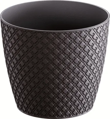 Zdjęcie produktu dla Nohel Garden ORIENT plastikowa osłonka na doniczkę d13x11cm Kolor: Antracyt