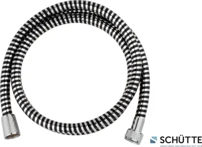 Produktbild von SCHÜTTE Brauseschlauch 200 cm, Duschschlauch Kunststoff Chrom/Schwarz, Schlauch Dusche mit Schlauchanschluss 1/2 zoll