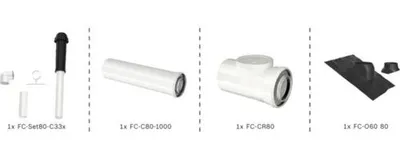 Produktbild von BOSCH Dachpaket BOPA FC19 Schrägdach DN80/125 schwarz raumluftunabhängig