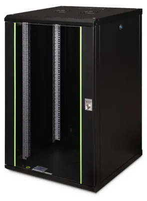Produktbild von Digitus Wandgehäuse Unique Serie - 600x600 mm (BxT), Wandmontiertes Regal, 20U, 100 kg, Sperrschloss, 40 kg, Schwarz
