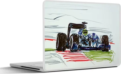 Produktbild von MuchoWow® Laptop Aufkleber Sticker Cover Eine Illustration eines Formel-1-Rennwagens 30x21 cm - Sticker für Laptop - Selbstklebend