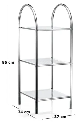 Produktbild von Badregal Standregal Haushaltsregal Handtuchregal PLAYA aus verchromtem Metall mit 3 Ablagen