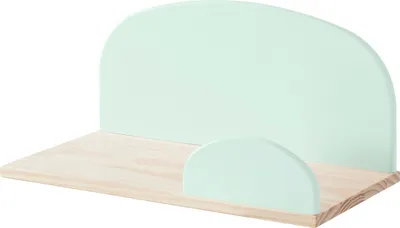 Produktbild von Wandregal >KIDDY< in mintgrün aus Massiv Kiefer und MDF - 45x25x22cm (BxHxT)