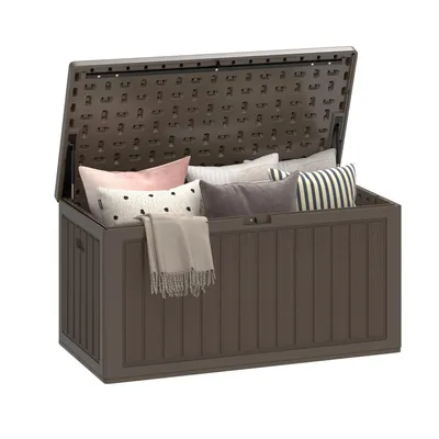 Produktbild von YITAHOME Gartenbox Auflagenbox, wetterfest Kissenbox 303L, mit Schloss & Seitengriffen für Terrasse, Gartenmöbel, Kissen, Poolzubehör