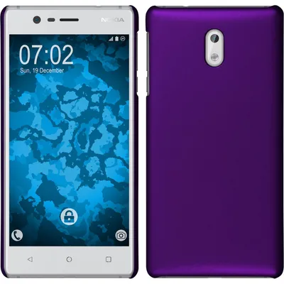Produktbild von PhoneNatic Case für Nokia 3 Hülle lila gummiert Hard-case für 3 + 2 Schutzfolien