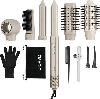 Produktbild von 6 in 1 Airstyler, Hairstyler, Lockenstab Auto-Wrap, Stylen Sie Beach Wave,Ionen Föhn, Professioneller Rundbürstenföhn,Glätteisen,für Besondere Anlässe