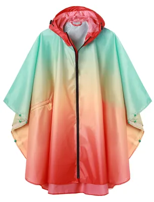 Imagen del producto de Regenponcho para adultos - Impermeable - Con capucha - De secado rápido - 100% poliéster - Bolsa plegable - Chaqueta impermeable