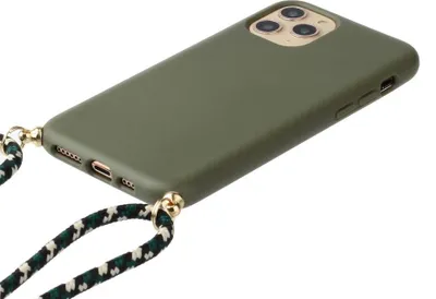 Produktbild von Hülle für Apple iPhone 11 Pro Handy Hülle Band Handykette Kordel Schnur Case Oliv