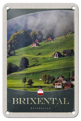Produktbild von Blechschild Reise 12x18cm Brixental Natur Urlaub Wiese Wälder Schild