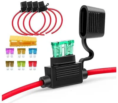 Image de Porte-fusible automatique 20 A, 16 AWG, en ligne, 32 V, câble industriel pour voiture, camping-car et bateau
