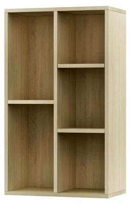 Produktbild von Bücherregal mit 5 Fächern, Standregal für Wohnzimmer und Büro, Sonoma Eiche Holzwerkstoff