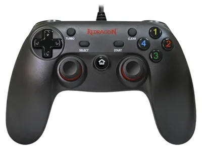 Produktbild von Kabelgebundenes Gamepad Schwarz, Dual Vibration, ergonomisch, 6m Kabel, XInput/DirectInput