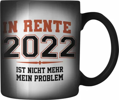 Produktbild von Trendation -  Renter 2022 Farbwechsel Zauber-Tasse Ruhestand Geschenk Rente für Mann Frau Lustig Renteneintritt Abschied Rentnerin Spruch (Schwarz)