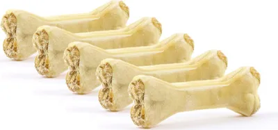 Produktbild von DOGBOSS 100% Natur Kauknochen - Hundeknochen, Rinderhaut mit Lamm, 5 Stück 12 cm