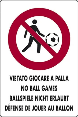 Immagine prodotto di Cartello START, giochi di palla vietati nei luoghi pubblici, 30 x 20 cm