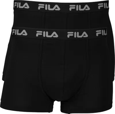 Produktbild von FILA Herren Boxer Shorts 2er Pack - Logobund, Urban, Baumwolle Stretch, einfarbig Schwarz S