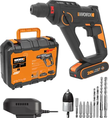 Produktbild von WORX WX391 Akku-Bohrhammer 20V,1150 U/min, 6400 bpm, inkl. Akku & Ladegerät
