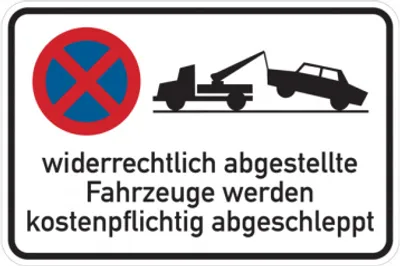 Produktbild von Dreifke® Parkverbotsschild, widerrechtlich abgestellte Fahrzeuge - mit Symbol...