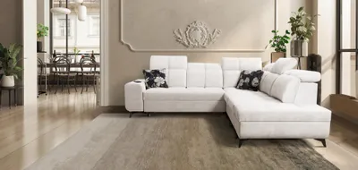 Produktbild von Polsterecke Couch Wohnzimmer Sofa mit Bettfunktion GOLD IX Farbe Beige Stoff WAVE 1 Rechtsseitig IM SOFA