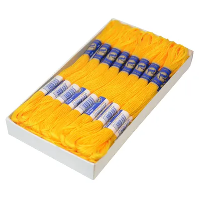 Produktbild von 24 Docken Stickgarn je ca. 8m / Sticktwist 100% Baumwolle Stickerei verschiedene Farbwahl, Farbe :1682 sattgelb