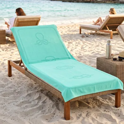 Produktbild von Anemoss Sailor Knot Strandhandtuch, Badetuch für mehzweck Nutzung, Strand, Gym, saugfähiges und schnelles trockende Handtuch, für Damen und Herren, 100% Baumwolle, 70x140 cm, Mintgrün